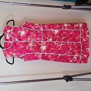Calvin Klein Dress cotton sleeveless watercolor floral pink size 6